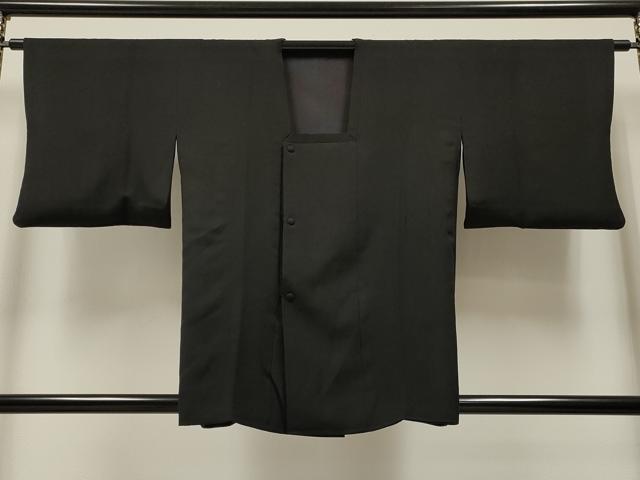 平和屋着物＃道行コート リバーシブル 霞文 暈し染め 黒地 正絹 逸品 CAAR9166id