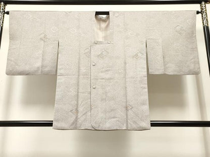 平和屋着物＃道行コート　破れ色紙花地紋　正絹　逸品　CAAR9171id