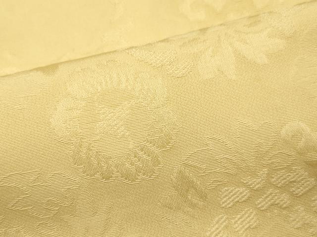 平和屋着物∞羽織 草花地紋 淡黄色正絹 逸品 CAAR9186id
