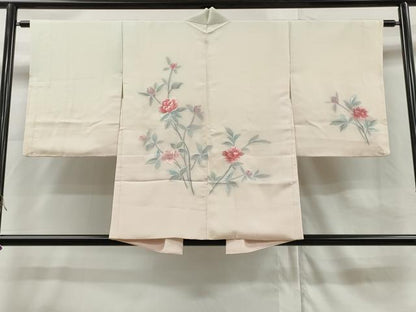 平和屋着物∞羽織 総刺繍 枝花文 暈し染め 銀糸 正絹 逸品 CAAR9188id