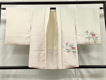 平和屋着物∞羽織 総刺繍 枝花文 暈し染め 銀糸 正絹 逸品 CAAR9188id