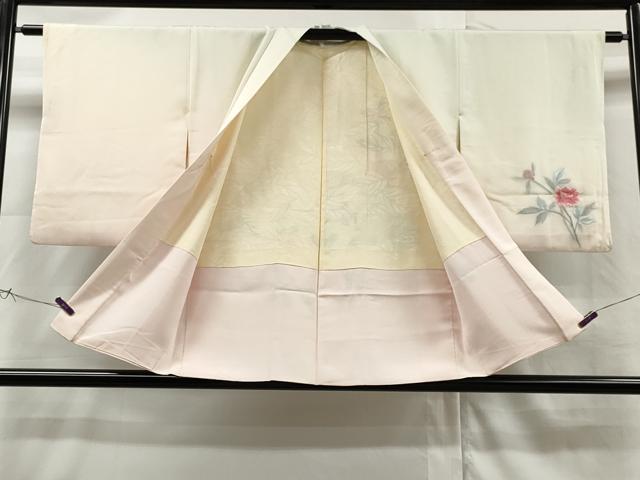 平和屋着物∞羽織 総刺繍 枝花文 暈し染め 銀糸 正絹 逸品 CAAR9188id