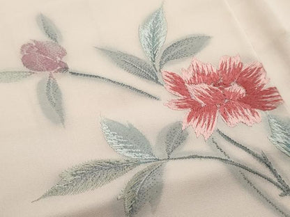 平和屋着物∞羽織 総刺繍 枝花文 暈し染め 銀糸 正絹 逸品 CAAR9188id