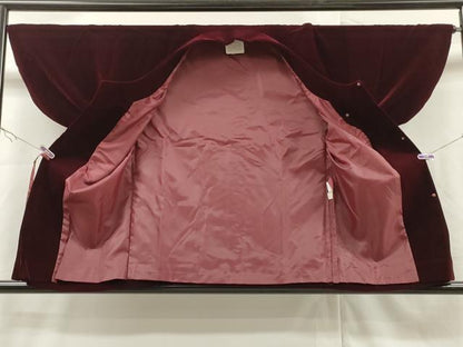 平和屋着物＃和装コート　ベロア　葡萄色　逸品　未使用　CAAR9190id