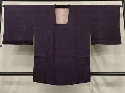 平和屋着物＃道行コート 紫紺色 正絹 逸品 CAAR9191id