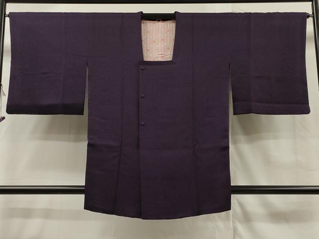 平和屋着物＃道行コート 紫紺色 正絹 逸品 CAAR9191id