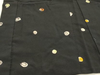 平和屋着物∞羽織　霰　黒地　正絹　逸品　CAAR9195id