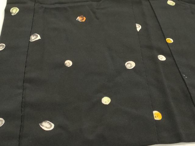平和屋着物∞羽織　霰　黒地　正絹　逸品　CAAR9195id