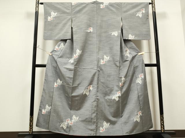 平和屋着物●上質な紬 舞蝶文 正絹 逸品 CAAS0001th