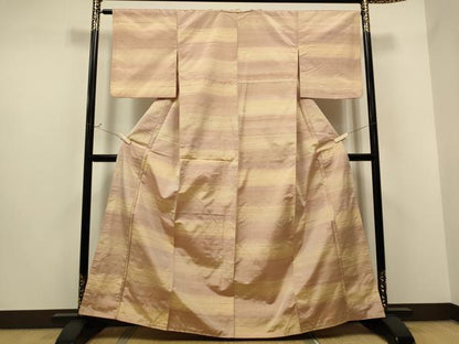 平和屋着物●上質な紬 横段文 正絹 逸品 CAAS0011th
