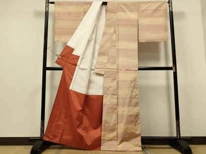 平和屋着物●上質な紬 横段文 正絹 逸品 CAAS0011th