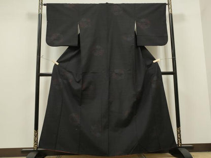平和屋着物●結城紬 80亀甲 花丸文 正絹 逸品 CAAS0017th