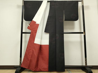 平和屋着物●結城紬 80亀甲 花丸文 正絹 逸品 CAAS0017th