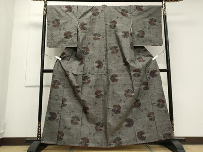 平和屋着物●本場大島紬 7マルキ 吉祥花丸文 正絹 逸品 CAAS0026th