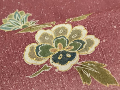 平和屋着物●訪問着　作家物　紬地　更紗花文　金彩　正絹　逸品　CAAS0057th