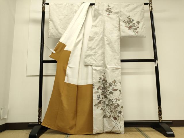 平和屋着物●京友禅の巨匠・頼田勉 臈纈染手描友禅 訪問着 本場染大島紬 吉祥草花文 正絹 逸品 CAAS0060th