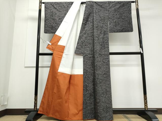 平和屋着物●本場大島紬 9マルキ 草花尽くし 正絹 逸品 CAAS0071th
