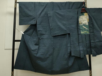 平和屋着物●男性 紬 アンサンブル 吉祥文 正絹 逸品 CAAS0083th