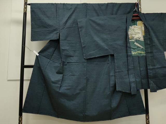 平和屋着物●男性 紬 アンサンブル 吉祥文 正絹 逸品 CAAS0083th