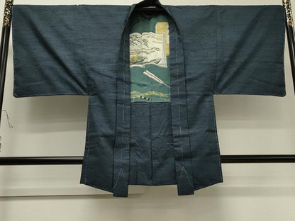 平和屋着物●男性 紬 アンサンブル 吉祥文 正絹 逸品 CAAS0083th