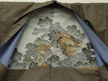 平和屋着物●男性 本場大島紬 アンサンブル 亀甲文様 富山知靖作 正絹 逸品 未使用 CAAS0086th