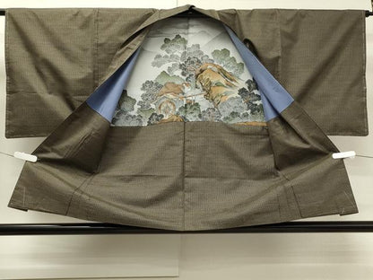 平和屋着物●男性 本場大島紬 アンサンブル 亀甲文様 富山知靖作 正絹 逸品 未使用 CAAS0086th
