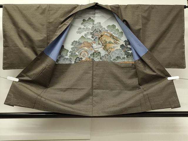 平和屋着物●男性 本場大島紬 アンサンブル 亀甲文様 富山知靖作 正絹 逸品 未使用 CAAS0086th