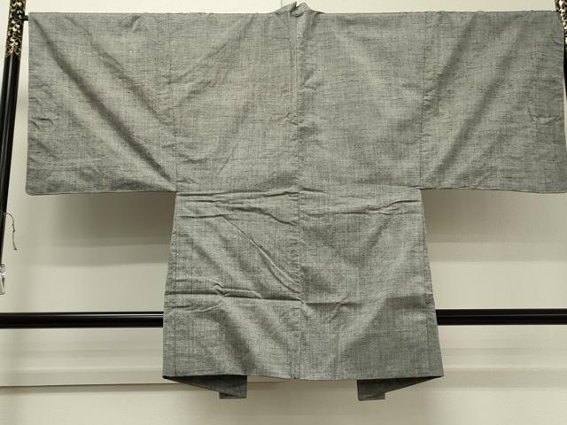 平和屋着物●男性 紬 アンサンブル 色無地 銀鼠色 やまと誂製 正絹 逸品 未使用 CAAS0089th