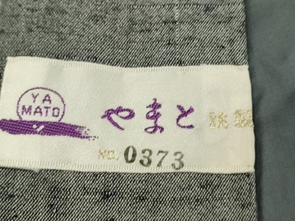 平和屋着物●男性 紬 アンサンブル 色無地 銀鼠色 やまと誂製 正絹 逸品 未使用 CAAS0089th