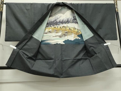 平和屋着物●男性 本場大島紬 アンサンブル 80亀甲 総詰め 正絹 逸品 CAAS0121th