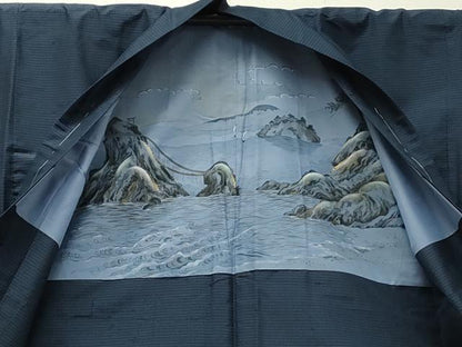 平和屋着物●男性　本場大島紬　アンサンブル　100亀甲　総詰め　正絹　逸品　CAAS0126th
