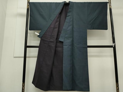 平和屋着物●男性　お召　アンサンブル　80亀甲　正絹　逸品　CAAS0128th