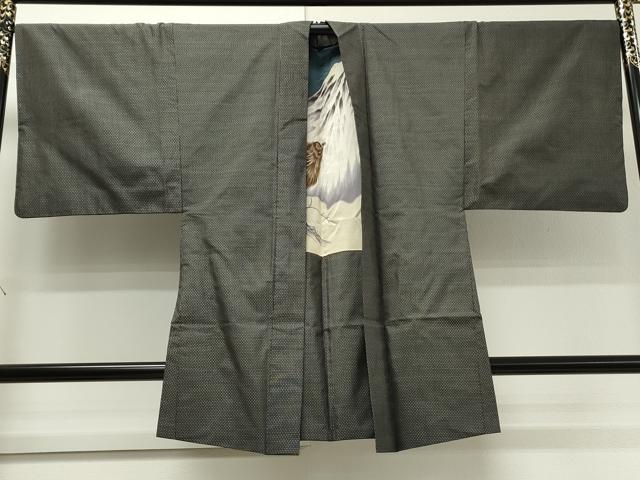 平和屋着物●男性　紬　アンサンブル　吉祥文　正絹　逸品　CAAS0129th