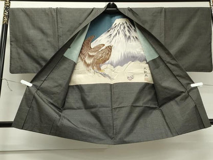 平和屋着物●男性　紬　アンサンブル　吉祥文　正絹　逸品　CAAS0129th