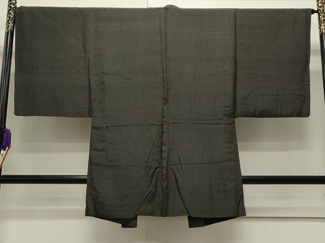 平和屋着物●男性 紬 アンサンブル 吉祥文 正絹 逸品 CAAS0133th