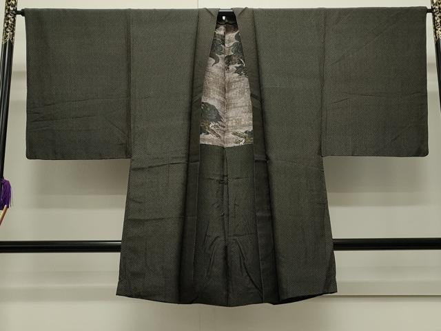 平和屋着物●男性 紬 アンサンブル 吉祥文 正絹 逸品 CAAS0133th