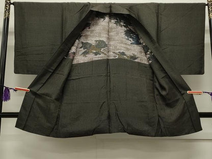 平和屋着物●男性 紬 アンサンブル 吉祥文 正絹 逸品 CAAS0133th