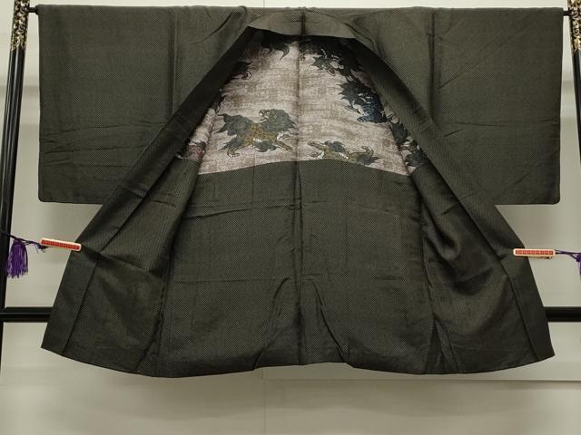 平和屋着物●男性 紬 アンサンブル 吉祥文 正絹 逸品 CAAS0133th