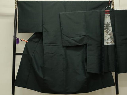 平和屋着物●男性　紬　アンサンブル　色無地　褐返色　正絹　逸品　CAAS0137th