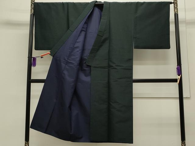 平和屋着物●男性　紬　アンサンブル　色無地　褐返色　正絹　逸品　CAAS0137th