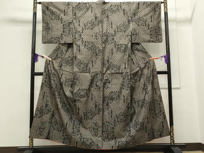 平和屋着物●本場大島紬 9マルキ 笹竹文 正絹 逸品 CAAS0151th
