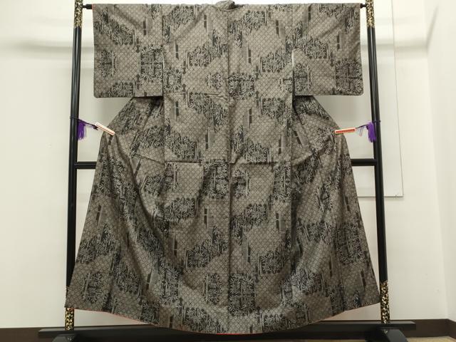 平和屋着物●本場大島紬 9マルキ 笹竹文 正絹 逸品 CAAS0151th