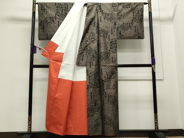 平和屋着物●本場大島紬 9マルキ 笹竹文 正絹 逸品 CAAS0151th