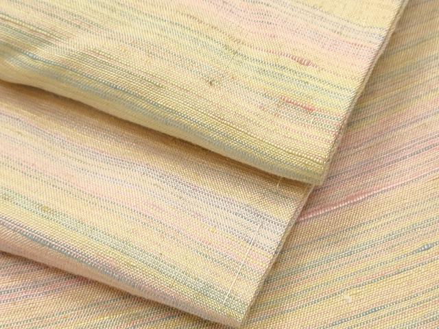 平和屋着物●紅花紬　米沢 　横段文　正絹　逸品　未使用　CAAS0155th