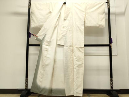 平和屋着物●上質な紬　色無地　象牙色　正絹　逸品　CAAS0156th