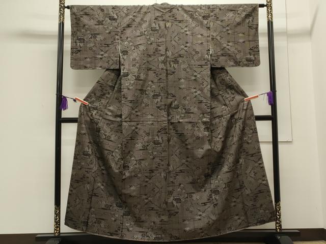 平和屋着物●本場大島紬 7マルキ 風景文 正絹 逸品 CAAS0168th