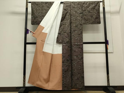 平和屋着物●本場大島紬 7マルキ 風景文 正絹 逸品 CAAS0168th