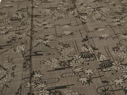 平和屋着物●本場大島紬 7マルキ 風景文 正絹 逸品 CAAS0168th