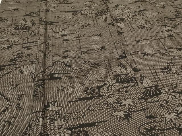 平和屋着物●本場大島紬 7マルキ 風景文 正絹 逸品 CAAS0168th