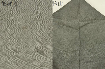 平和屋着物●江戸小紋　鮫小紋柄　黒地　正絹　逸品　CAAS0186th